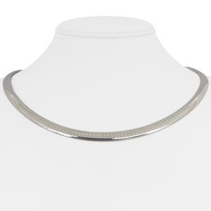14k White Gold 36.5g Solid Ladies 6mm Omega Link Necklace 18"