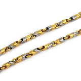 Bvlgari Passo Doppio 18k Gold & Steel Fancy Link Chain Necklace 16"