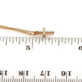 Tiffany & Co. Metro Diamond and 18k Rose Gold Mini Cross Pendant Necklace 16"