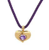 Van Cleef & Arpels Cool Heart Amethyst 18k Yellow Gold & Cord Pendant Necklace