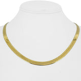 14k Yellow Gold 16g Solid Ladies 5mm Herringbone Link Necklace Italy 18"