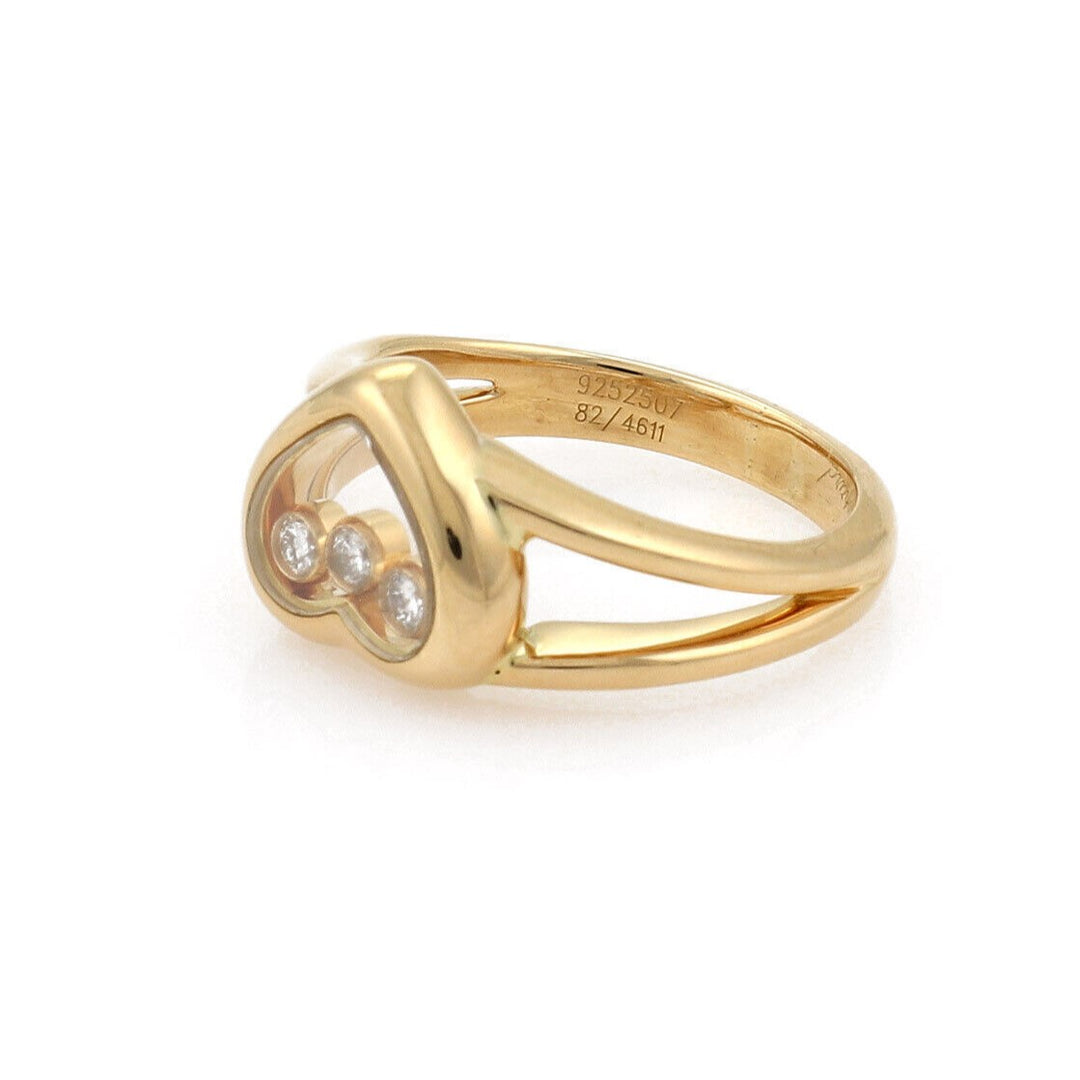 Chopard Happy Diamond 18k Yellow Gold Heart Ring Size 5