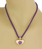 Van Cleef & Arpels Cool Heart Amethyst 18k Yellow Gold & Cord Pendant Necklace
