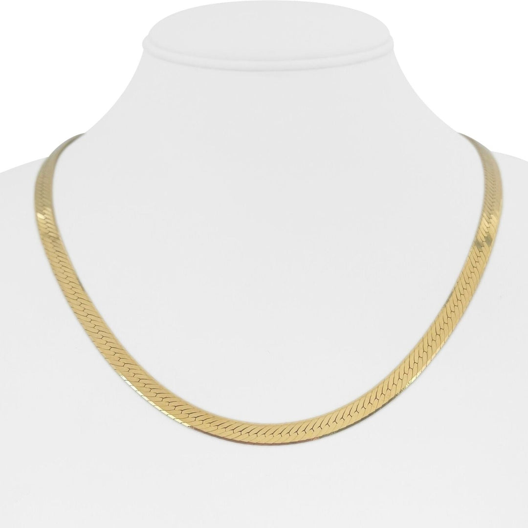 14k Yellow Gold 19.3g Solid 5.5mm Herringbone Link Necklace Italy 20"