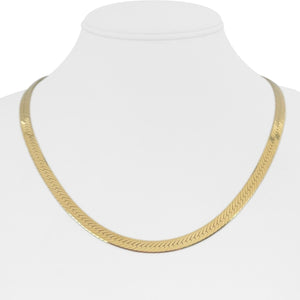14k Yellow Gold 19.3g Solid 5.5mm Herringbone Link Necklace Italy 20"
