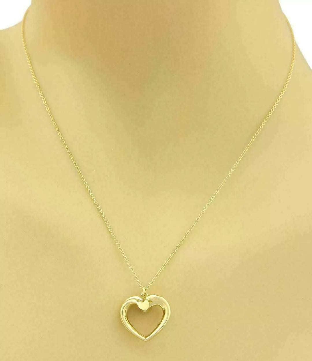 Tiffany & Co. Picasso Tenderness 18k Yellow Gold Heart Pendant Necklace 16"