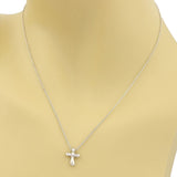 Tiffany & Co. Elsa Peretti Mini Platinum Cross Pendant Necklace 16"