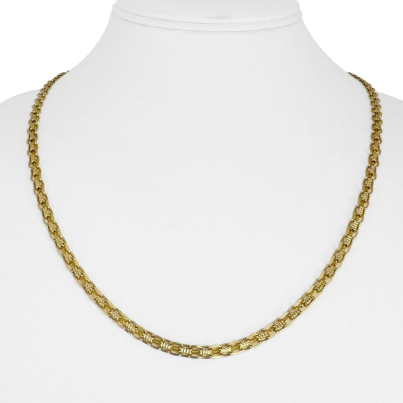 14k Yellow Gold 12.6g Solid 3.5mm Bismark Link Chain Necklace 20.5