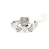 Brand New 14k White Gold Ladies Claddagh Ring Size 6