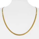 14k Yellow Gold 10.1g Solid 4mm Herringbone Link Chain Necklace Italy 24"
