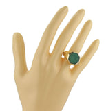 David Yurman 18k Yellow Gold and Green Onyx Intaglio Octagon Ring Size 10