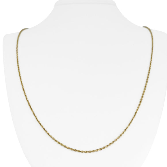 18k Yellow Gold 7g Solid Very Thin 1.5mm Cable Link Chain Necklace 25
