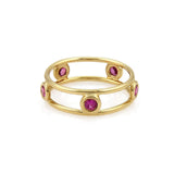 Tiffany & Co. Pink Sapphire By The Yard 18k Yellow Gold Band Ring Size 5.5