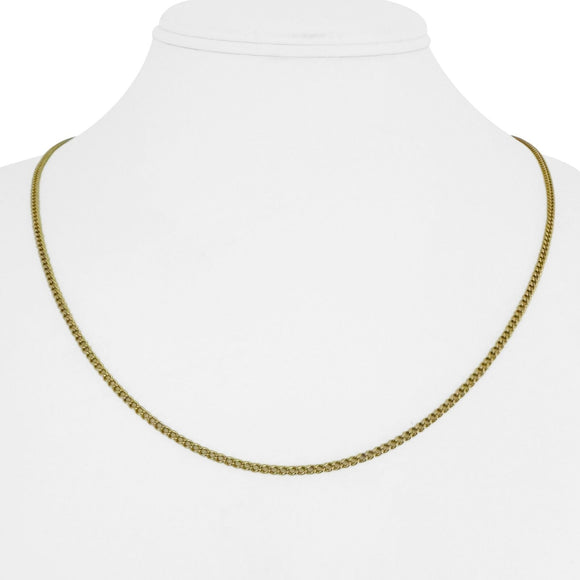18k Yellow Gold 5.4g Thin 1.5mm Curb Link Chain Necklace 20