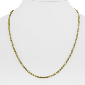 14k Yellow Gold 9.4g Solid Thin 2mm Diamond Cut Rope Chain Necklace 20"