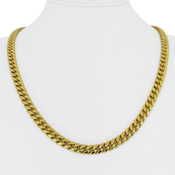 Brand New 14k Yellow Gold 6.5mm Hollow Cuban Link Chain Necklace 22