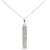 Brand New 14k White Gold and 0.51ct Diamond Bar Pendant Necklace 18"