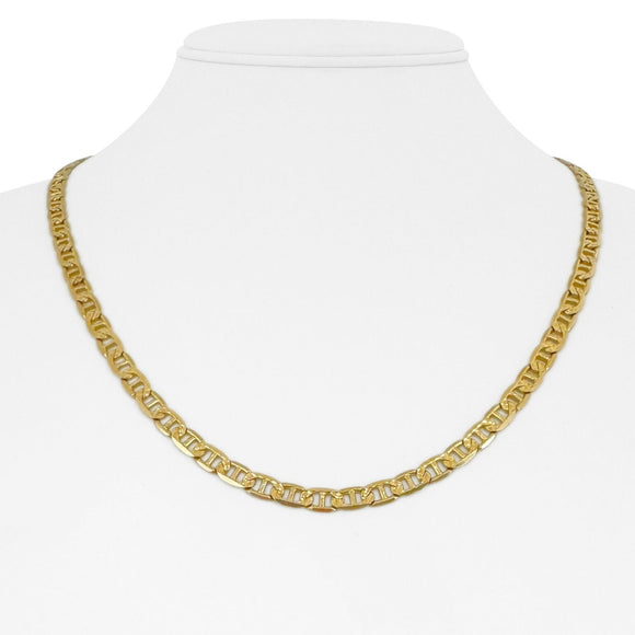 14k Yellow Gold 19.6g Diamond Cut 4.5mm Mariner Gucci Link Chain Necklace 20