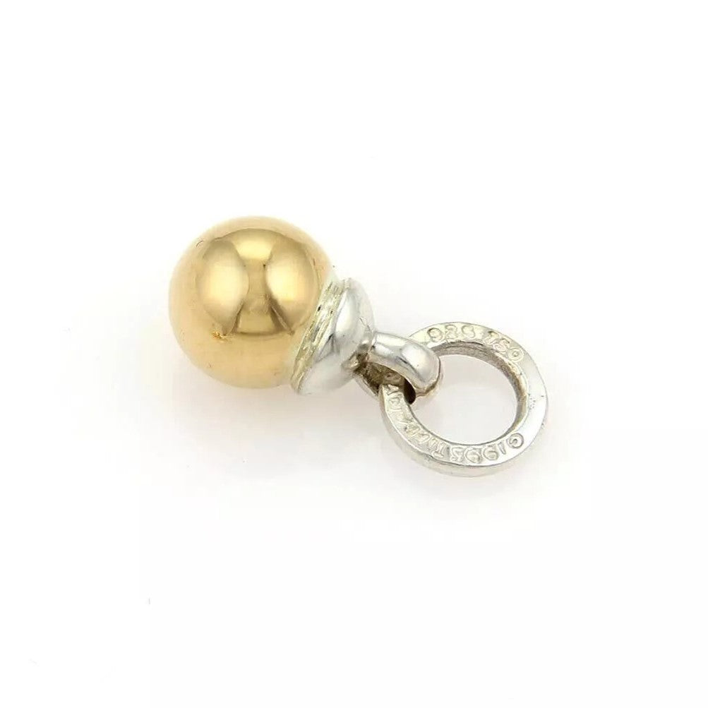 Tiffany & Co. Fascination 18k Gold Sterling Silver Hoop Dangle Ball Clip On Earrings