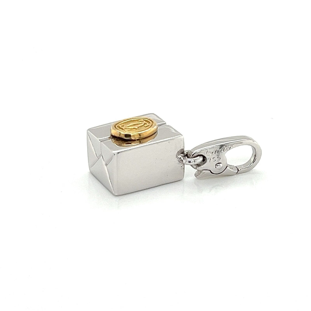 Cartier Gift Box Double C 18k Two Tone Gold Charm Pendant 1"