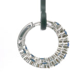 Brand New 14k White Gold Sapphire and Diamond Hoop Earrings