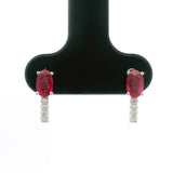 Brand New Ruby and Diamond Stud Earrings in 14k White Gold