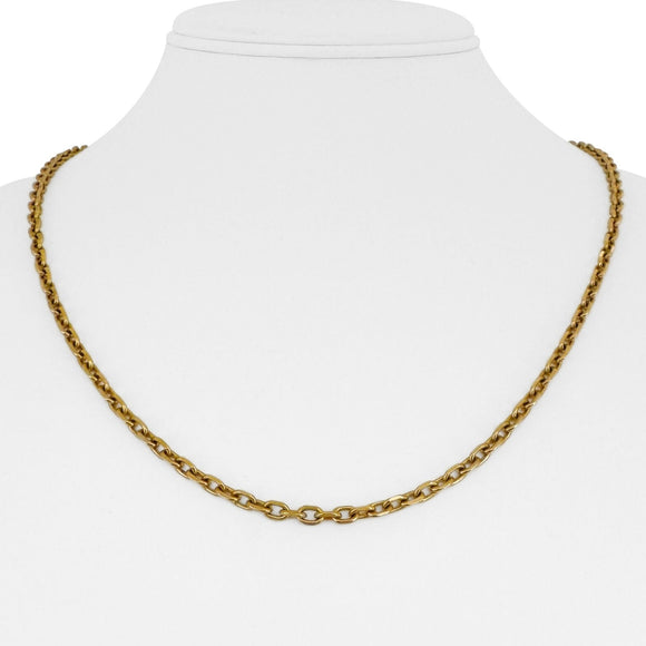 14k Yellow Gold 16.7g Solid Thin 2mm Cable Link Chain Necklace 20