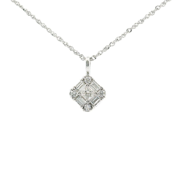Brand New 14k White Gold and Diamond Pendant Necklace 20