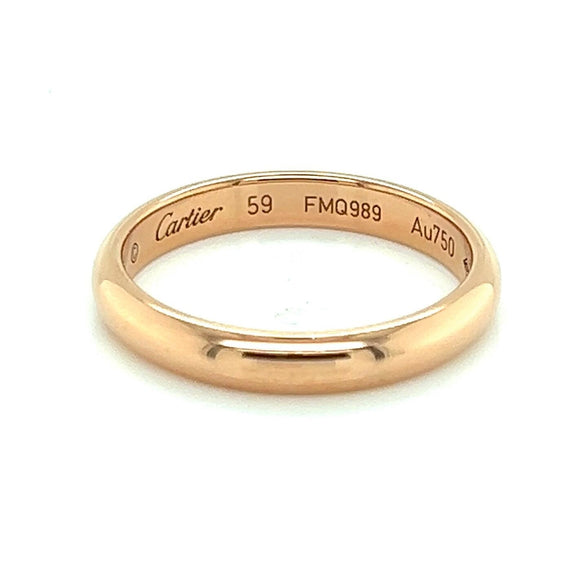 Cartier 18k Rose Gold 1895 Collection 3.5mm Band Ring Size 9