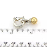 Tiffany & Co. Fascination 18k Gold Sterling Silver Hoop Dangle Ball Clip On Earrings