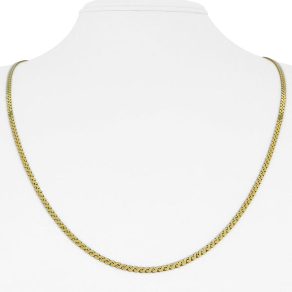 14k Yellow Gold 11.7g Solid UnoAErre 2.5mm Serpentine Link Necklace Italy 24