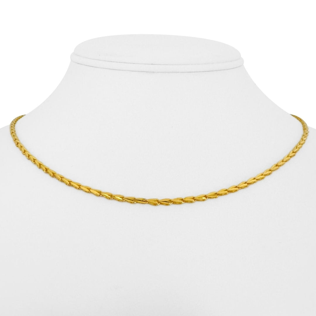 24k Pure Yellow Gold 7.7g Solid Thin 2mm Diamond Cut Fancy Link Necklace 16"
