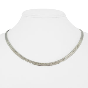 14k White Gold 12.9g Solid 4mm Herringbone Link Chain Necklace 18"