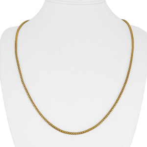 22k Yellow Gold 17.6g Solid 2.2mm Cylinder Box Link Chain Necklace 23"