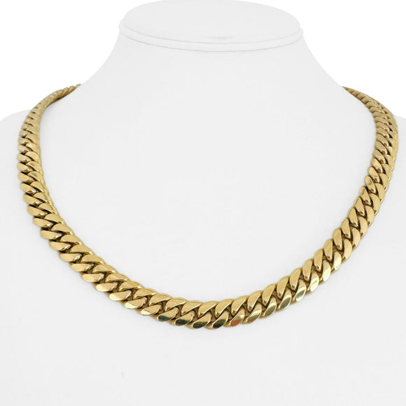 14k Yellow Gold 127.6g Solid Heavy 9mm Cuban Link Chain Necklace 20