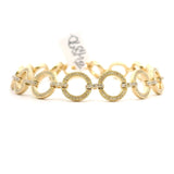 Brand New 14k Yellow Gold and Diamond 1.25ct Circle Link Bracelet 7"