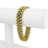 Chimento 18k Yellow and White Gold 27g Two Tone Fancy Link Bracelet Italy 7.75"<br>