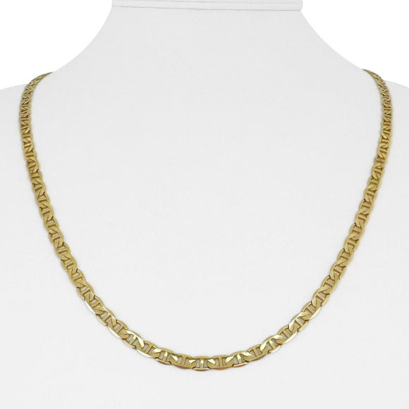 14k Yellow Gold 14g Semi Solid 4.5mm Mariner Gucci Link Chain Necklace 22.5