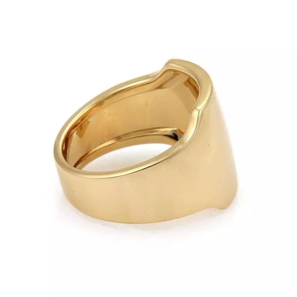 Cartier Santos Dumont 18k Yellow Gold Wide Band Ring Size 7