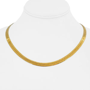 14k Yellow Gold 18.4g Solid 5mm Herringbone Link Chain Necklace Italy 18"