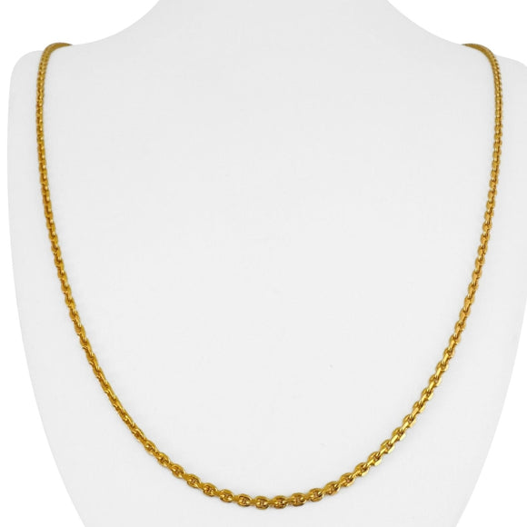 24k Pure Yellow Gold 31.2g Solid Long 2mm Cable Link Chain Necklace 31