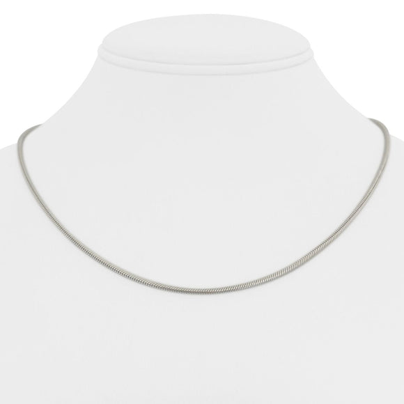 14k White Gold 12.4g Solid Thin 1.5mm Snake Link Necklace Italy 18