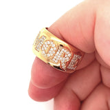 Pasquale Bruni AMORE 18k Rose Gold and Diamond 11mm Band Ring Size 6.75