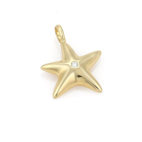 Tiffany & Co. 18k Yellow Gold and Diamond Starfish Charm Pendant