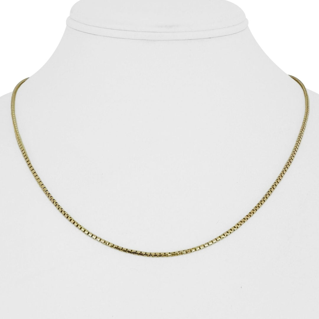 14k Yellow Gold 5.2g Solid Thin 1mm Box Link Chain Necklace 18"