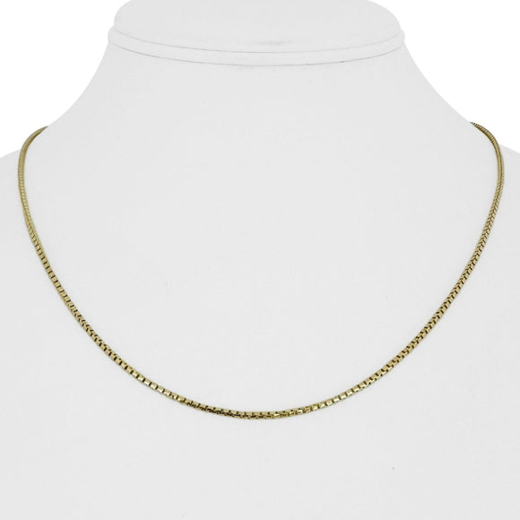 14k Yellow Gold 5.2g Solid Thin 1mm Box Link Chain Necklace 18