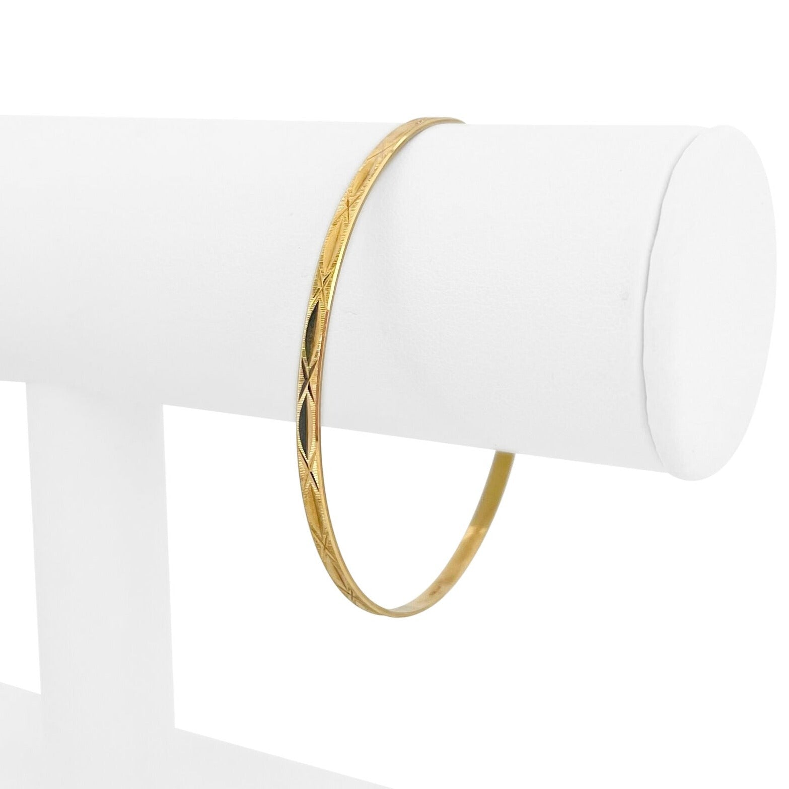 18K Gold 10mm Plain Bangle [B04608310] | USA Jewels