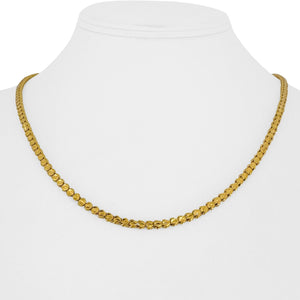 22k Yellow Gold 15.9g Solid Diamond Cut 3.5m Fancy Link Necklace 18.5"