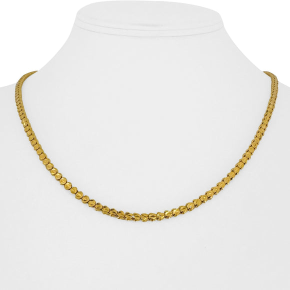 22k Yellow Gold 15.9g Solid Diamond Cut 3.5m Fancy Link Necklace 18.5