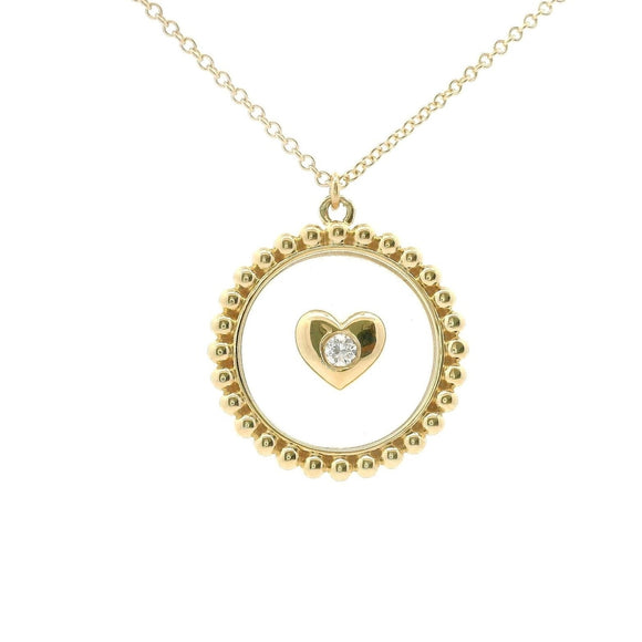 Brand New 14k Yellow Gold Floating Diamond Circle Pendant Necklace 18